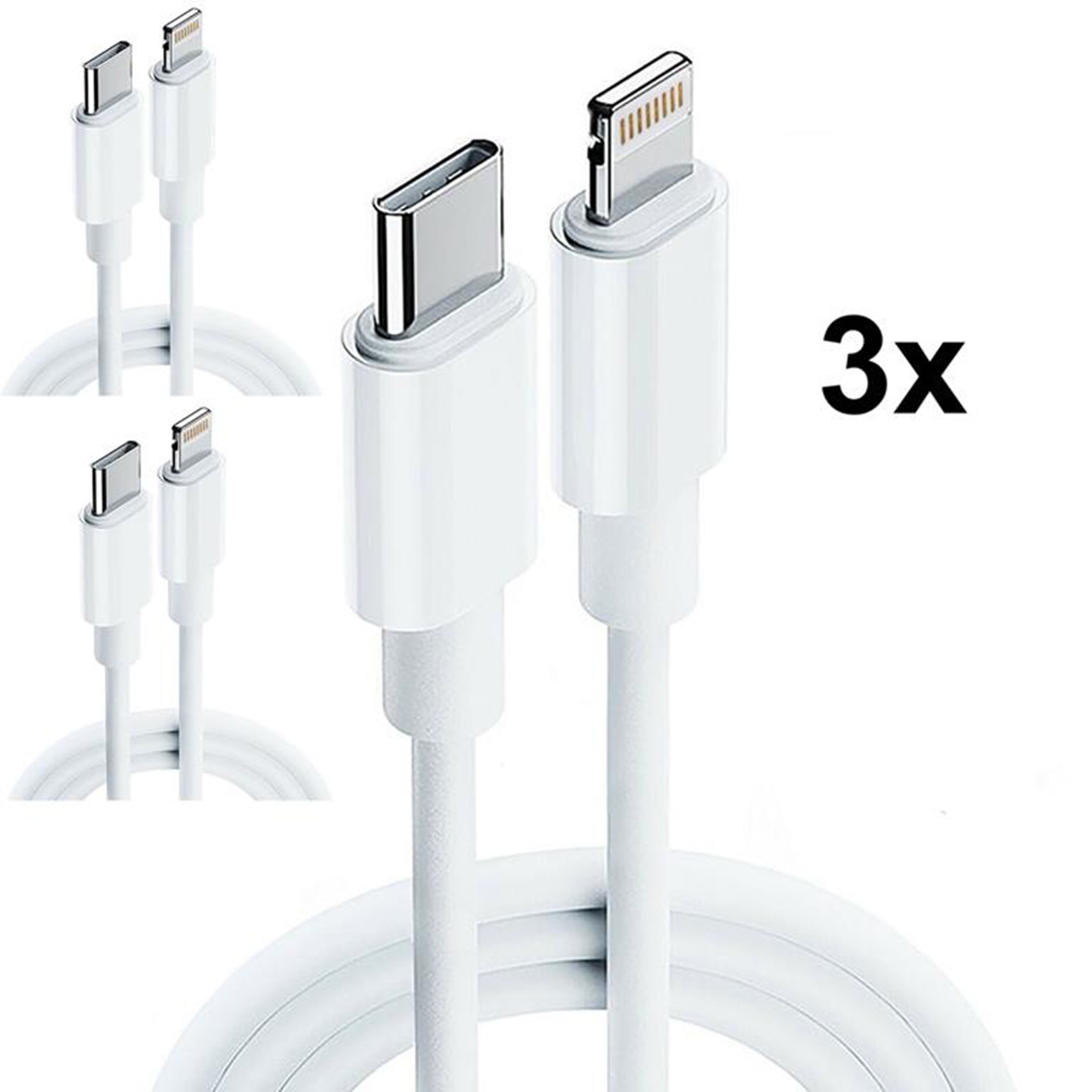 3x iPhone 11 Lightning auf USB-C 1m Ladekabel - Datenkabel Ersatzteil